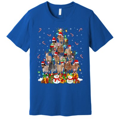 Horse Xmas Lighting Santa Horse Christmas Tree Meaningful Gift Premium T-Shirt