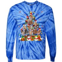 Horse Xmas Lighting Santa Horse Christmas Tree Meaningful Gift Tie-Dye Long Sleeve Shirt