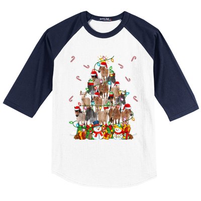 Horse Xmas Lighting Santa Horse Christmas Tree Meaningful Gift Baseball Sleeve Shirt