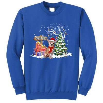 Holiday Xmas Light Santa Chihuahua Dog Christmas Tree Great Gift Sweatshirt