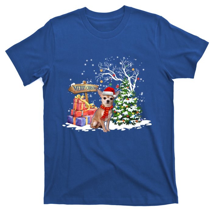 Holiday Xmas Light Santa Chihuahua Dog Christmas Tree Great Gift T-Shirt