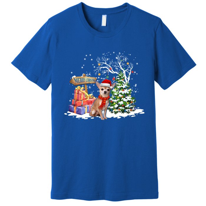 Holiday Xmas Light Santa Chihuahua Dog Christmas Tree Great Gift Premium T-Shirt