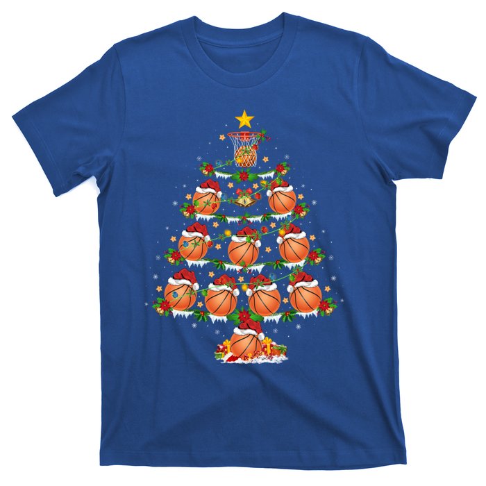 Holiday Xmas Lighting Santa Basketball Christmas Tree Meaningful Gift T-Shirt