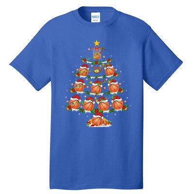 Holiday Xmas Lighting Santa Basketball Christmas Tree Meaningful Gift Tall T-Shirt