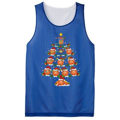 Holiday Xmas Lighting Santa Basketball Christmas Tree Meaningful Gift Mesh Reversible Basketball Jersey Tank