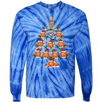 Holiday Xmas Lighting Santa Basketball Christmas Tree Meaningful Gift Tie-Dye Long Sleeve Shirt