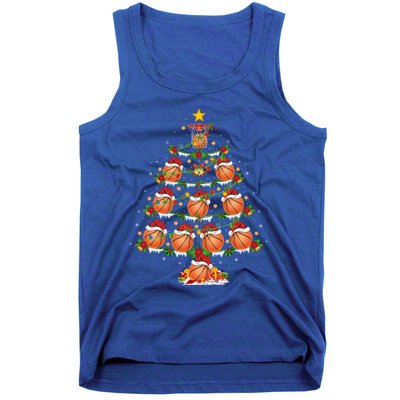 Holiday Xmas Lighting Santa Basketball Christmas Tree Meaningful Gift Tank Top