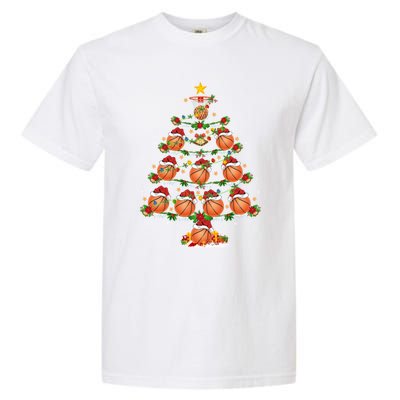 Holiday Xmas Lighting Santa Basketball Christmas Tree Meaningful Gift Garment-Dyed Heavyweight T-Shirt