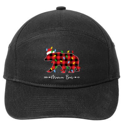 Holiday Xmas Lights Ugly Sweater Santa Hat Mamaw Bear Great Gift 7-Panel Snapback Hat