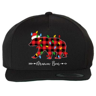 Holiday Xmas Lights Ugly Sweater Santa Hat Mamaw Bear Great Gift Wool Snapback Cap