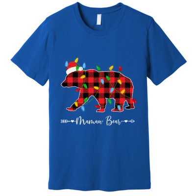 Holiday Xmas Lights Ugly Sweater Santa Hat Mamaw Bear Great Gift Premium T-Shirt
