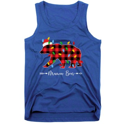 Holiday Xmas Lights Ugly Sweater Santa Hat Mamaw Bear Great Gift Tank Top