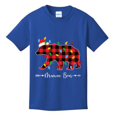 Holiday Xmas Lights Ugly Sweater Santa Hat Mamaw Bear Great Gift Kids T-Shirt