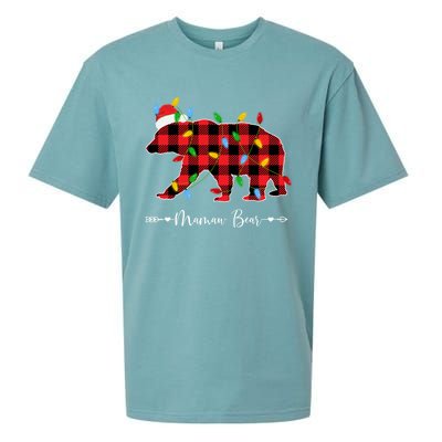 Holiday Xmas Lights Ugly Sweater Santa Hat Mamaw Bear Great Gift Sueded Cloud Jersey T-Shirt