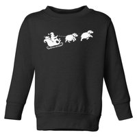 Hippopotamus Xmas Santa Sleigh Hippos Christmas Toddler Sweatshirt