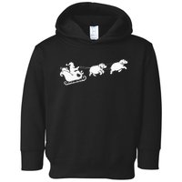 Hippopotamus Xmas Santa Sleigh Hippos Christmas Toddler Hoodie