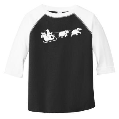 Hippopotamus Xmas Santa Sleigh Hippos Christmas Toddler Fine Jersey T-Shirt