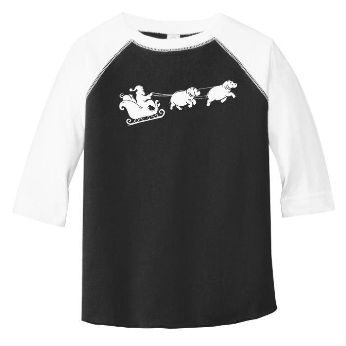 Hippopotamus Xmas Santa Sleigh Hippos Christmas Toddler Fine Jersey T-Shirt