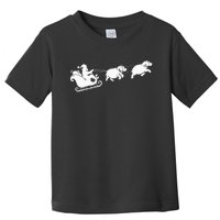 Hippopotamus Xmas Santa Sleigh Hippos Christmas Toddler T-Shirt