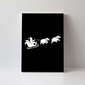 Hippopotamus Xmas Santa Sleigh Hippos Christmas Canvas