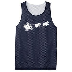 Hippopotamus Xmas Santa Sleigh Hippos Christmas Mesh Reversible Basketball Jersey Tank