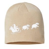 Hippopotamus Xmas Santa Sleigh Hippos Christmas Sustainable Beanie