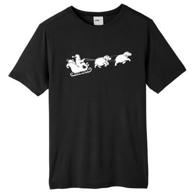 Hippopotamus Xmas Santa Sleigh Hippos Christmas Tall Fusion ChromaSoft Performance T-Shirt