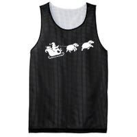 Hippopotamus Xmas Santa Sleigh Hippos Christmas Mesh Reversible Basketball Jersey Tank