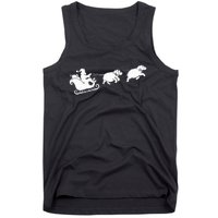 Hippopotamus Xmas Santa Sleigh Hippos Christmas Tank Top