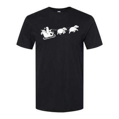 Hippopotamus Xmas Santa Sleigh Hippos Christmas Softstyle CVC T-Shirt