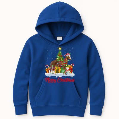 Horse Xmas Tree Lighting Santa Horse Christmas Gift Kids Hoodie