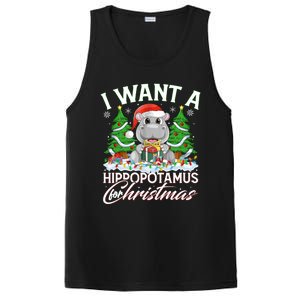 Hippo Xmas Tree Lighting I Want A Hippopotamus For Christmas Gift PosiCharge Competitor Tank