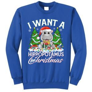 Hippo Xmas Tree Lighting I Want A Hippopotamus For Christmas Gift Sweatshirt