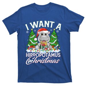 Hippo Xmas Tree Lighting I Want A Hippopotamus For Christmas Gift T-Shirt