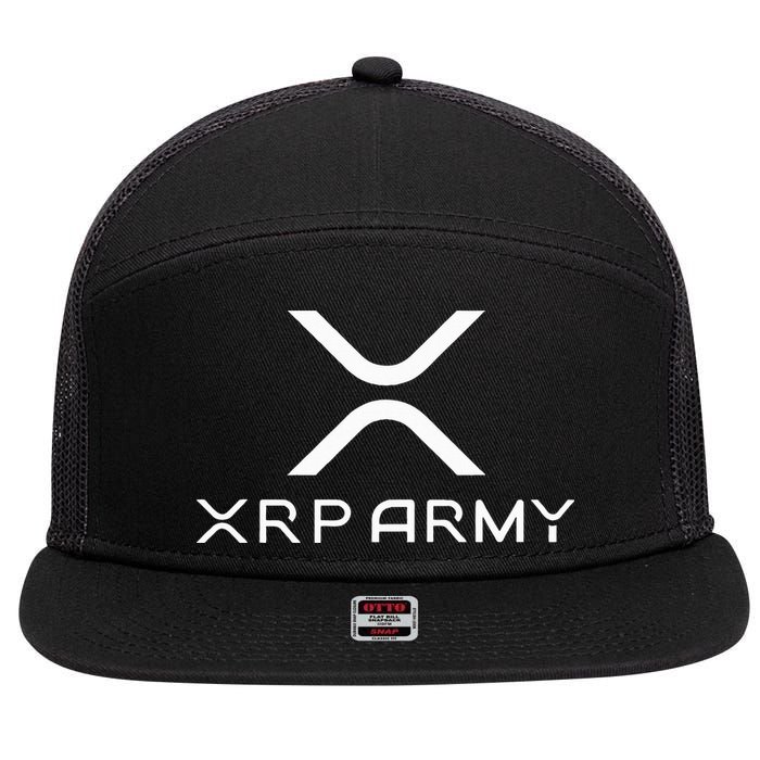 Hodl Xrp Xrp Cryptocurrency Xrp Army 7 Panel Mesh Trucker Snapback Hat