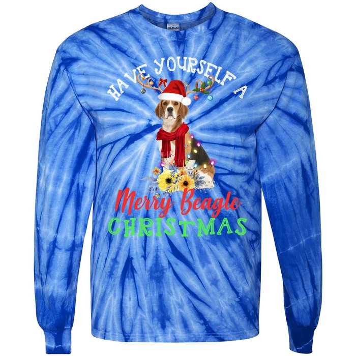 Have Yourself A Merry Beagle Christmas Cute Gift Tie-Dye Long Sleeve Shirt