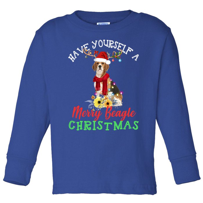 Have Yourself A Merry Beagle Christmas Cute Gift Toddler Long Sleeve Shirt