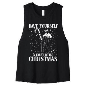 Have Yourself A Harry Little Christmas Ugly Sweater Women's Racerback Cropped Tank