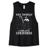 Have Yourself A Harry Little Christmas Ugly Sweater Women's Racerback Cropped Tank