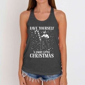 Have Yourself A Harry Little Christmas Ugly Sweater Women's Knotted Racerback Tank