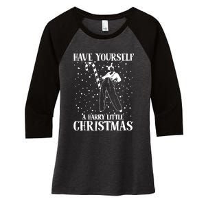 Have Yourself A Harry Little Christmas Ugly Sweater Women's Tri-Blend 3/4-Sleeve Raglan Shirt