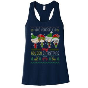 Have Yourself A Very Golden Christmas Xmas Pajamas Ugly Women's Racerback Tank