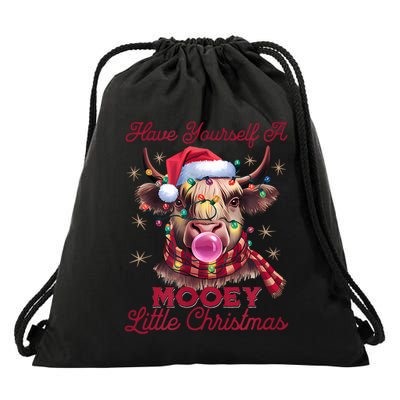 Have Yourself A Mooey Little Christmas Drawstring Bag