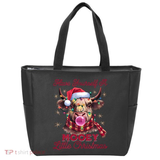 Have Yourself A Mooey Little Christmas Zip Tote Bag
