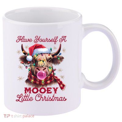 Have Yourself A Mooey Little Christmas 11oz C Handle Ceramic Mug