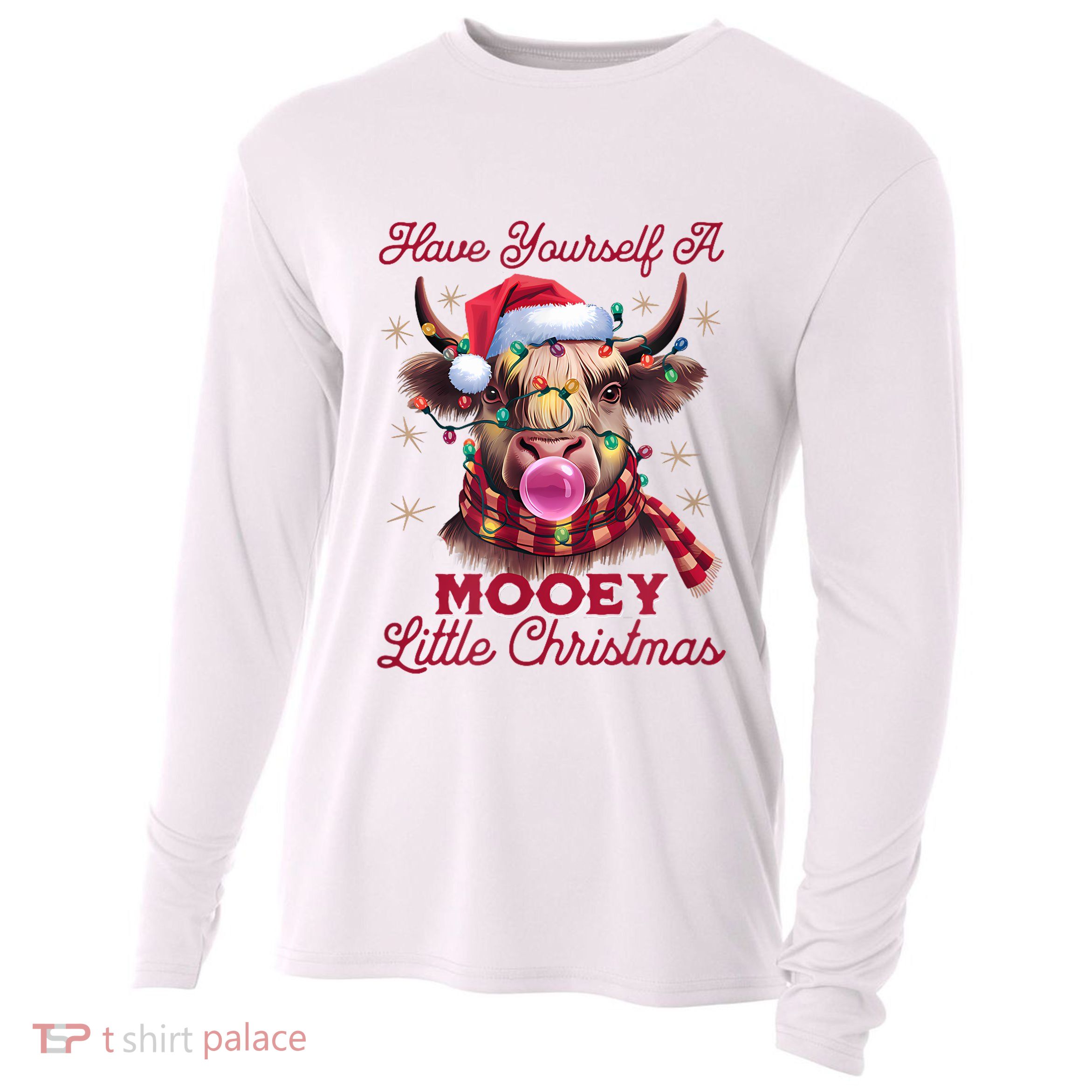 Have Yourself A Mooey Little Christmas Cooling Performance Long Sleeve Crew