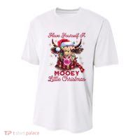 Have Yourself A Mooey Little Christmas Youth Performance Sprint T-Shirt