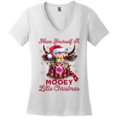 Have Yourself A Mooey Little Christmas Women's V-Neck T-Shirt
