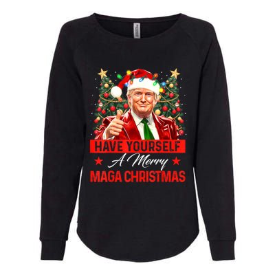 Have Yourself A Merry Maga Christmas Santa Funny Trump Xmas Gift Womens California Wash Sweatshirt