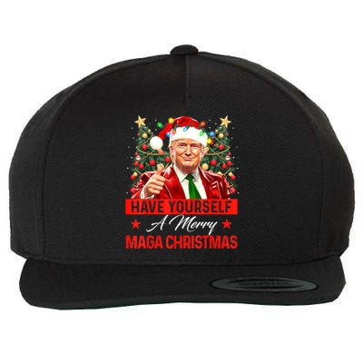 Have Yourself A Merry Maga Christmas Santa Funny Trump Xmas Gift Wool Snapback Cap